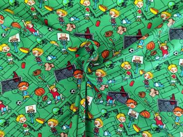 Preview: Baumwolljersey Kinder Spielen Sport Fußball Baseball Grün